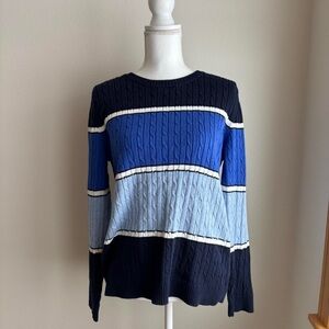 Croft & Barrow Navy and Blue Cable Knit Sweater